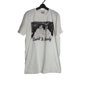 【新品】tシャツ お笑いコンビ Laurel & Hardy プリントTシャツ 白色 ホワイト メンズ Lサイズ 半袖 ティーシャツ