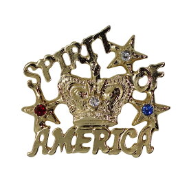 【中古】SPIRIT OF AMERICA 王冠 ピンズ ラインストーン ピンバッチ ピンバッジ 留め具付き アメリカ輸入雑貨