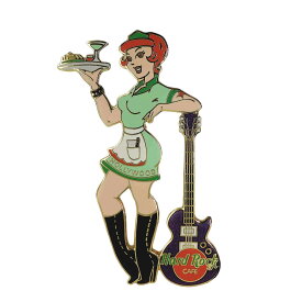 【中古】ハードロックカフェ Hard Rock CAFE ピンズ ギター ウェイトレス 女性 リミテッドエディション ピンバッジ ピンバッチ 留め具付き コレクター HOLLYWOOD