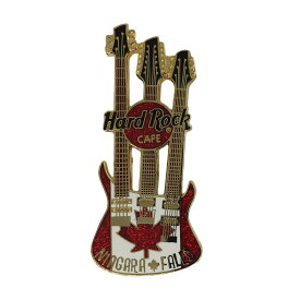 【中古】ハードロックカフェ Hard Rock CAFE トリプルネックギター ピンズ ピンバッジ ピンバッチ 留め具付き カナダ・ナイアガラフォールズ