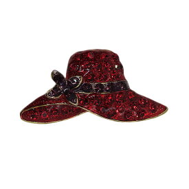【中古】Red Hat Society レッドハット ラインストーン装飾 ブローチ 赤い帽子 ピンバッチ ピンバッジ アメリカ輸入 アクセサリー