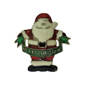 【中古】サンタクロース MERRY CHRISTMAS ブローチ ピンバッジ ピンバッチ アメリカ輸入雑貨 アクセサリー