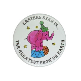 【中古】EASTERN STAR 象 ビンテージ 缶バッジ アメリカ 輸入雑貨 ピンバッジ 缶バッチ