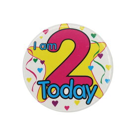 【中古】I am 2 Today 缶バッジ ピンバッジ 缶バッチ ピンバッチ 2歳 誕生日