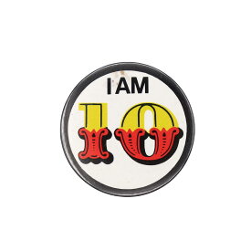 【中古】 I AM 10 レトロ ビンテージ 缶バッジ 数字 缶バッチ イギリス輸入雑貨 ピンバッジ 10歳 誕生日