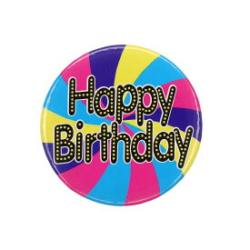 【中古】HAPPY BIRTHDAY 缶バッジ レトロ 缶バッチ イギリス輸入雑貨 ピンバッジ 誕生日