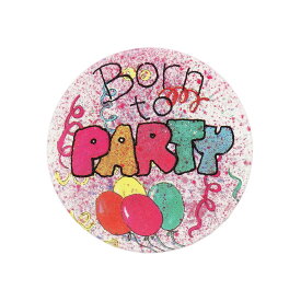 【中古】Born to PARTY 缶バッジ レトロ 缶バッチ イギリス輸入雑貨 ピンバッジ 誕生日パーティ