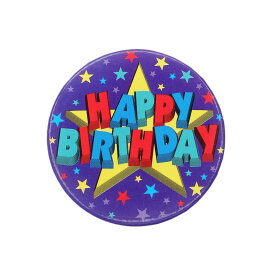 【中古】HAPPY BIRTHDAY 缶バッジ レトロ 缶バッチ イギリス輸入雑貨 ピンバッジ 誕生日