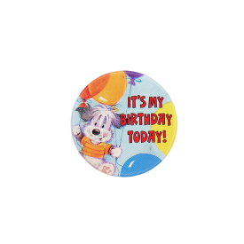 【中古】IT'S MY BIRTHDAY TODAY! 犬のキャラクター 缶バッジ イギリス輸入雑貨 誕生日 バッジ 缶バッチ