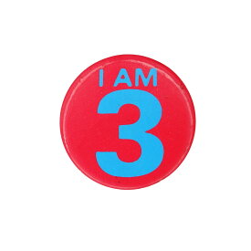 【中古】I AM 3 レトロ 缶バッジ 数字 缶バッチ ピンバッジ 3歳 誕生日