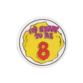 【中古】1989年 ハンナ・バーベラ IT'S GREAT TO BE 8 レトロ 缶バッジ 数字 缶バッチ ビンテージ ピンバッジ