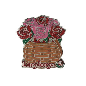 【中古】Longaberger 薔薇籠 ピンズ 花 フラワーバスケット ピンバッチ ピンバッジ 留め具付き アメリカ輸入雑貨