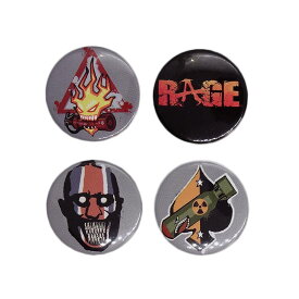 【中古】ゲーム RAGE 缶バッジ 4点セット バッチ BANDIT BADGES レトロ 缶バッチ ピンバッジ 缶バッヂ イギリス輸入雑貨