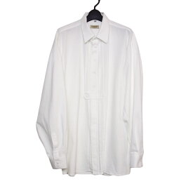 【中古】白色 チロルシャツ メンズ 1XLサイズ ヨーロッパ 古着 民族衣装 カントリーシャツ 大きいサイズ