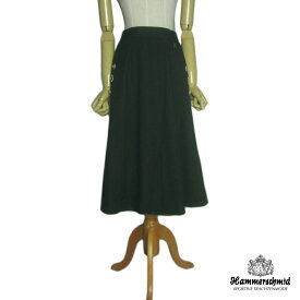 【中古】ドイツ Hammerschmid チロル スカート 緑系 無地 レディース 古着 65.0cm ウールスカート 民族衣装 ビンテージ