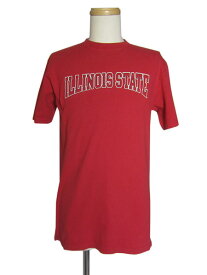 【中古】Champion カレッジ プリントTシャツ イリノイ州立大学 メンズ M位 赤 古着 ユーズド Tシャツ