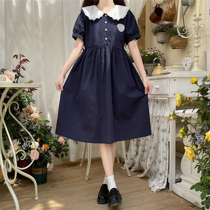 楽天市場】ワンピース レディース 制服風 ワンピース セーラーカラー 