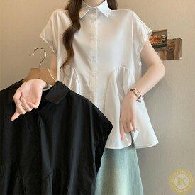 シャツ 夏 レディース 薄手 トップス 体型カバー ゆったり カジュアル 白 ホワイト 白シャツ ワイシャツ デザイン 女性 レディースファッション 夏服 夏物 黒 コーデ 無地