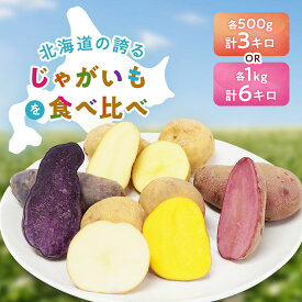 【新じゃが】北海道産カラフルじゃがいも6種（男爵、北あかり、メークイン、インカのめざめ、シャドークイーン、ノーザンルビー） 食べ比べ 楽天ランキング1位 お返し