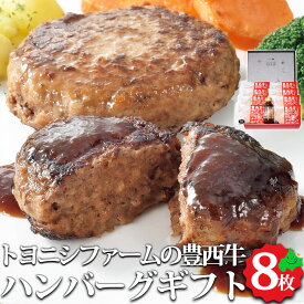＼限定半額クーポン配布中／豊西牛100%ハンバーグギフト 8枚入り（120g×8袋） 特製ソース付き 北海道産 ギフト 豊西牛 牛肉 お取り寄せ お肉 豊西 牛 肉 グルメ 北海道 トヨニシファーム お返しもの お返し物 お中元 ギフト