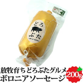 どろぶたグルメ ボロニアソーセージ 1本入 200g 北海道 十勝 エルパソ牧場 アニマルウェルフェア 肉 SDGs お中元 ギフト
