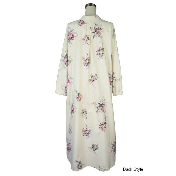 Ikuko イクコ ネグリジェ ダブルガーゼ花柄ボーダープリント パジャマ ルームウェア Nn180fk ナイトウェア ワンピース