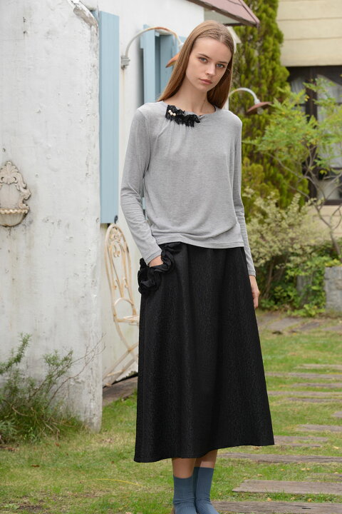 楽天市場】スカート レディース 【イクコ IKUKO】 リップルフラワー 