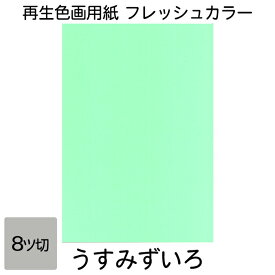 画用紙 色画用紙 フレッシュカラー 八ツ切 100枚 うすみずいろ 単色 まとめ買い 八つ切り 大王製紙