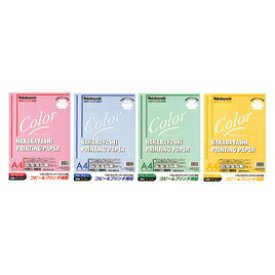 コピー用紙 カラーコピー用紙 コピー＆プリンタ用紙A4 100枚 ピンク ブルー グリーン イエロー ナカバヤシ