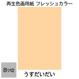 画用紙 色画用紙 フレッシュカラー 八ツ切 100枚 うすだいだい 単色 まとめ買い 八つ切り 大王製紙