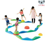平均台 幼児 キッズ バランス ウェイブバランス平均台 ブルー グリーン 8本組 幼稚園 保育園 室内 運動 …