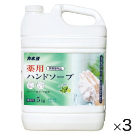 【250円OFFクーポン配布中！4/4 17：00〜4/10 8：59】石けん ハンドソープ 薬用ハンドソープ5kg (3本) まとめ買い カネヨ石鹸