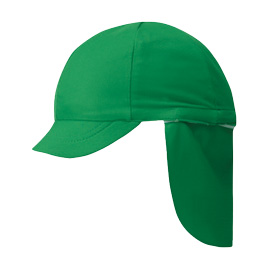 赤白帽子 体操帽子 フラップ付き体育帽子 グリーン 緑色 <br>