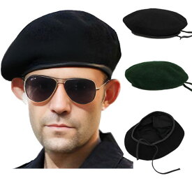 ミリタリー風 ベレー帽 フェルト帽子 ベレー ハット 大きいサイズ 無地 ミリタリーキャップ M L XL メンズ レディース BERET CAP 3405