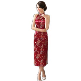 チャイナドレス ドレス コスプレ 中華 イベント 鳳凰 ドラゴン 龍 刺繍 ハロウィン 仮装 セクシー drs 1003