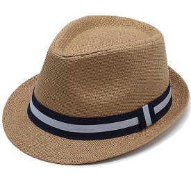 麦わら帽子 ハット ストローハット 中折れハット マリン リボン 帽子 日除け 紫外線対策 メンズ レディース 春 夏 STRAW HAT 6517