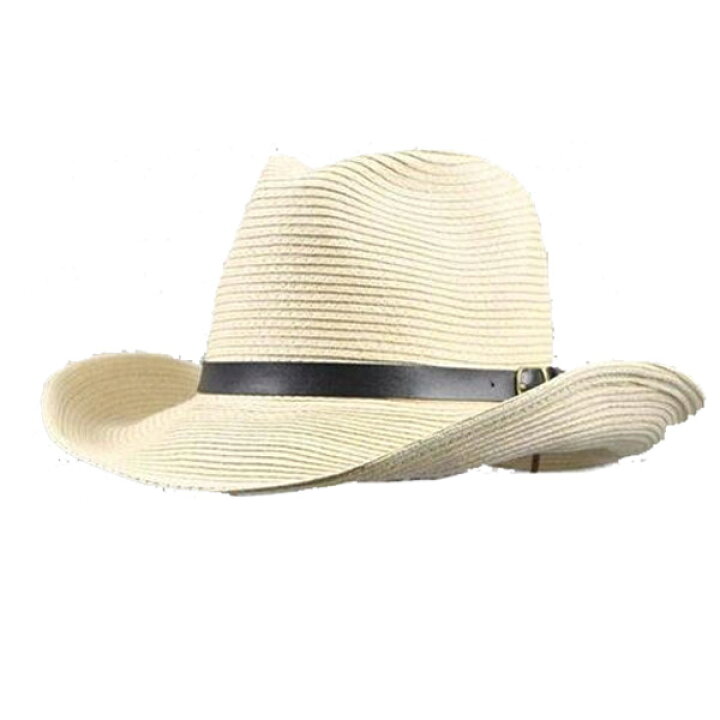ハット ストローハット カウボーイハット 3サイズご提供(M L XL) テンガロンハット 麦わら帽子 大きいサイズ 帽子 ベルトorリボン  透かし編み 中折れハット つば広 メンズ レディース STRAW HAT 6553 ilandwig