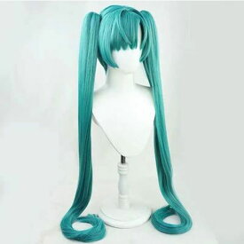 初音ミク ウィッグ ロング ストレート フルウィッグ コスプレ ウイッグ セット一式(ショートボブ・1個＋120cm バンス・2個) スーパーロング WIG W3549