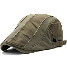 ハンチング 帽子 コットン キャップ カットオフ きりっぱなし 配色 加工 綿 メンズ レディース HUNTING CAP 7142