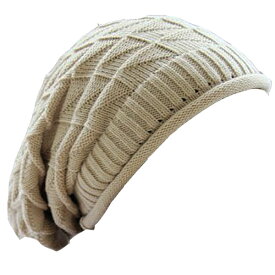ルーズなニットキャップ 織り柄 ニット帽 大きいサイズ 帽子 ワッチキャップ ルーズキャップ 三角菱柄 ビーニー メンズ レディース 秋 冬 KNIT CAP 4111
