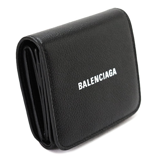 バレンシアガ 折財布 レディース 593808 1IZ4M 1090 財布 三つ折り コンパクト財布 レザー ブラック 黒 BALENCIAGA  CASH COMPACT WALLET GRAINED CALF BLACK/L WHITE【国内未入荷】 | Ｉ　ＬＯＶＥ　ＢＲＡＮＤ