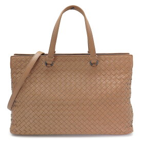 ボッテガヴェネタ トートバッグ 408675 ショルダーバッグ イントレチャート レザー キャメル ブラウン系 BOTTEGA VENETA