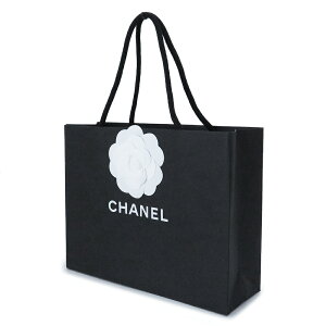 CHANEL �V���l�� ���� ���K�X �y�[�p�[�o�b�O �V���b�p�[ �u���b�N �� �J�����A�t�� 22×17×7cm�y�u�����h�t���i�z�y���܁z�y���[���ցz