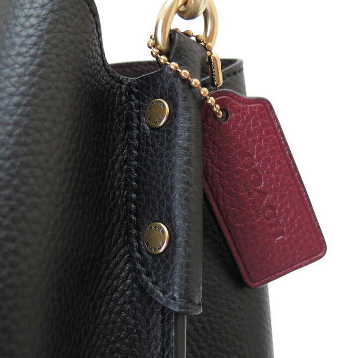 新品 COACH 牛革 バケットバッグ 手持ちクロスボディバッグ ブラック  