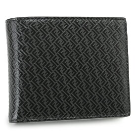フェンディ 折財布 メンズ 7M0001 AGLP F0L6B 二つ折り財布 FFロゴ グレー＋ブラック FENDI COIN WALLET