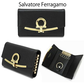 フェラガモ キーケース レディース 22D151 6連 キーフック キーリング ガンチーニ レザー Salvatore Ferragamo