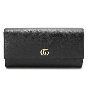 グッチ 長財布 レディース 456116 CAO0G 1000 二つ折りフラップ 財布 プチマーモント レザー ブラック 黒 GUCCI PETITE MARMONT