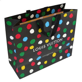 ルイヴィトン LOUIS VUITTON 紙袋 正規店 ペーパーバッグ ショッパー 草間彌生 コラボ ドット柄 水玉 黒 ブラック 40×34×10cm【ブランド付属品】【紙袋】