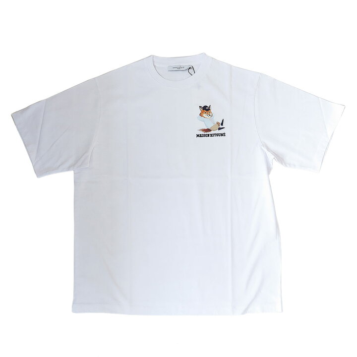 メゾンキツネ Tシャツ 半袖 JM00123KJ0008 フォックス プリント ロゴ刺繍 MAISON KITSUNE Ｉ ＬＯＶＥ  ＢＲＡＮＤ
