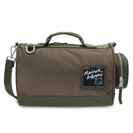 メゾンキツネ ショルダーバッグ LW05166WQ1001 P360 ダッフルバッグ ミディアム ナイロン カーキ MAISON KITSUNE